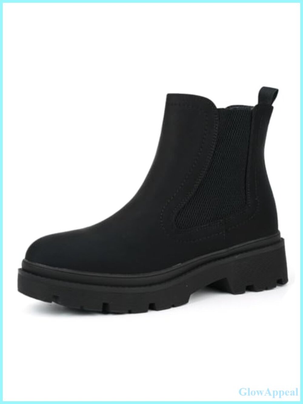 Chelsea Boots Low Heel Slip On Ankle Booties with Elastic Side Panels